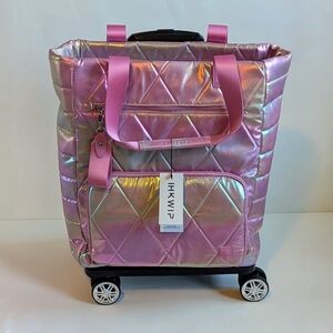 New!! IHKWIP On-A-Roll Covertable Roller Travel Bag Tote - Iridescent Pink